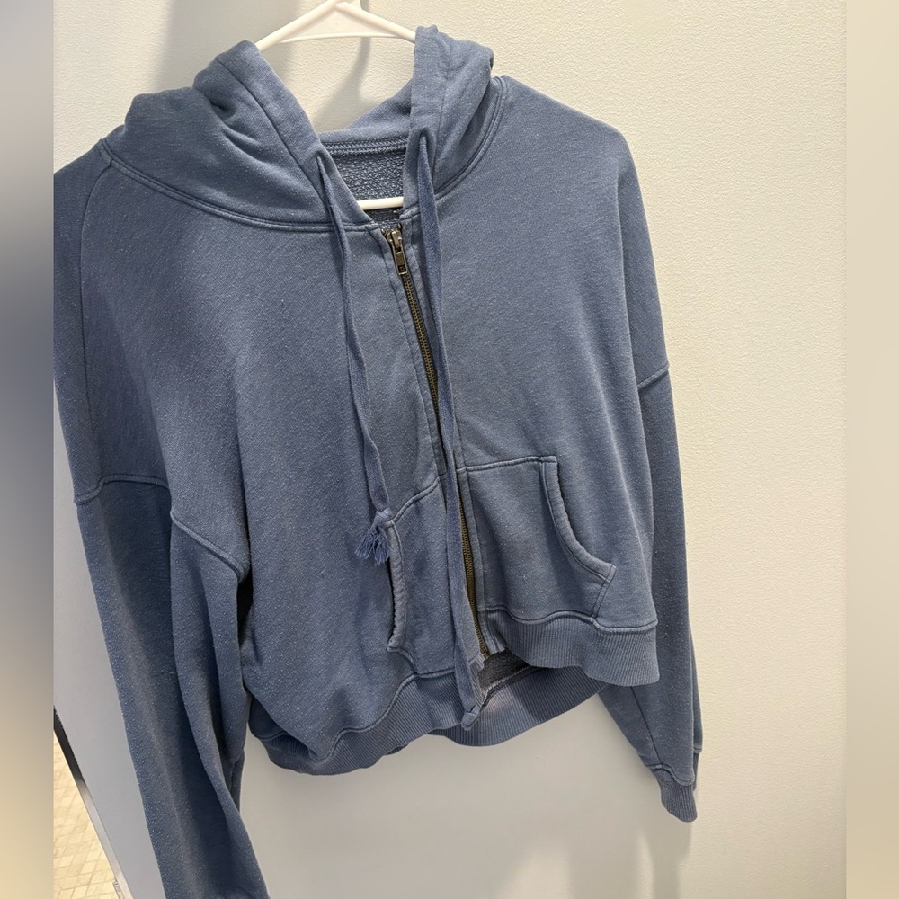 blue american eagle zip up!